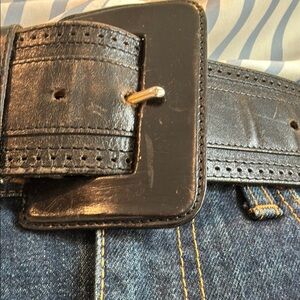 Elegant Black Leather Belt